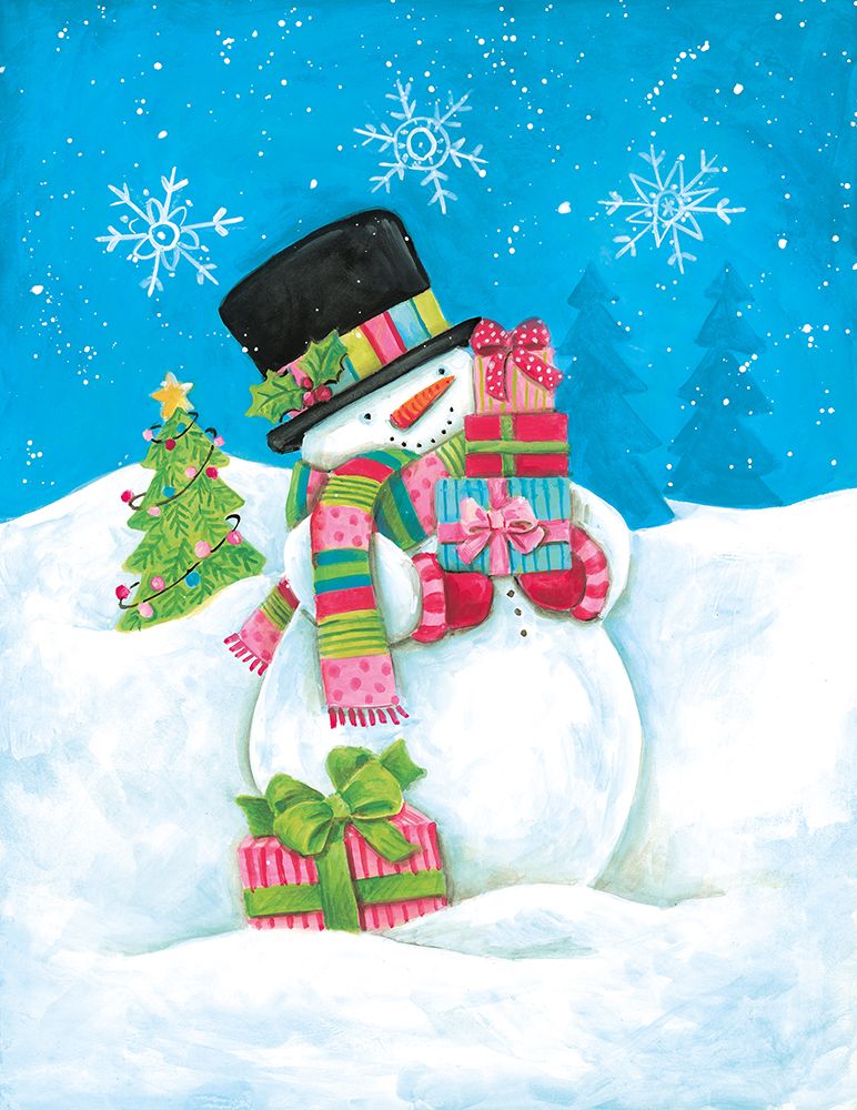Christmas Presents Snowman art print by Diane Kater for $57.95 CAD