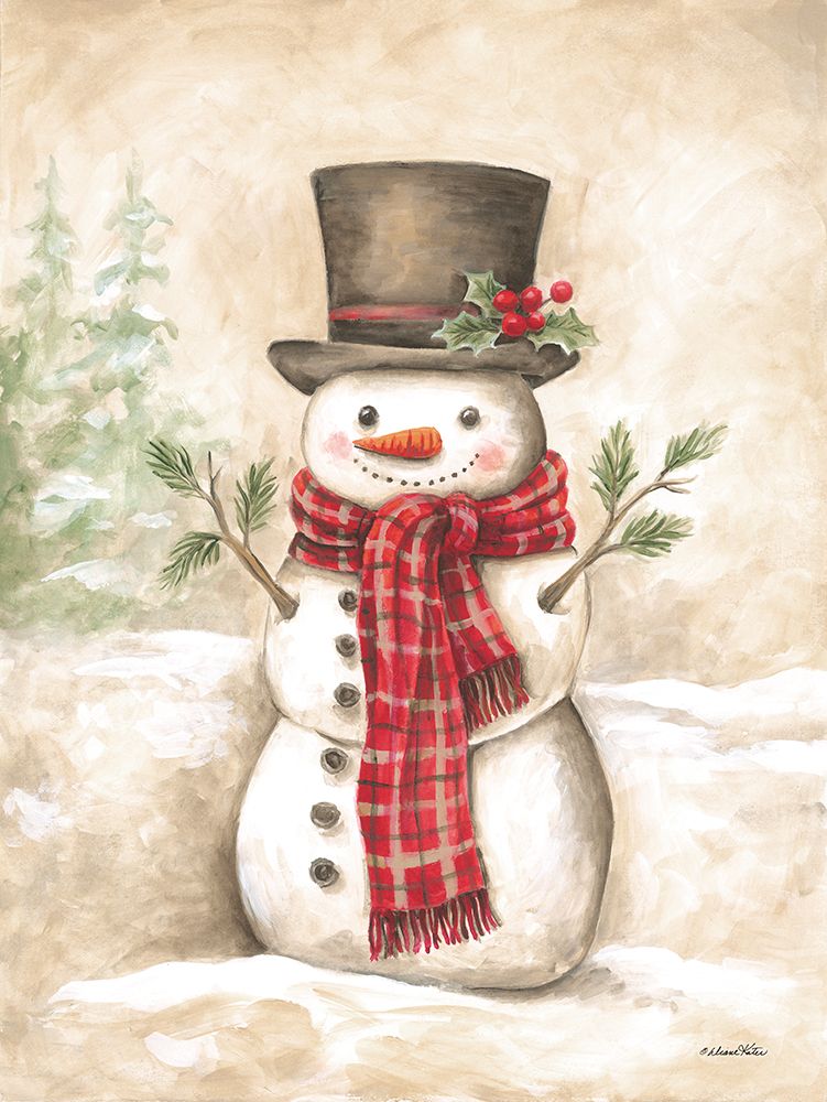 Vintage Snowman I art print by Diane Kater for $57.95 CAD