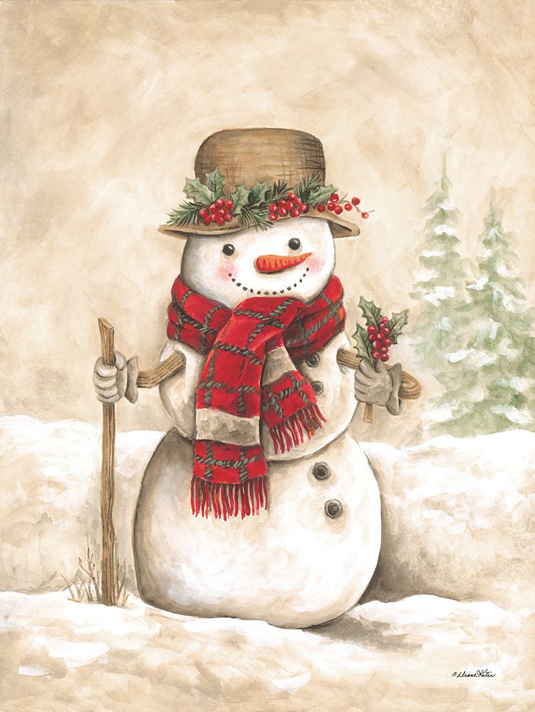Vintage Snowman II art print by Diane Kater for $57.95 CAD