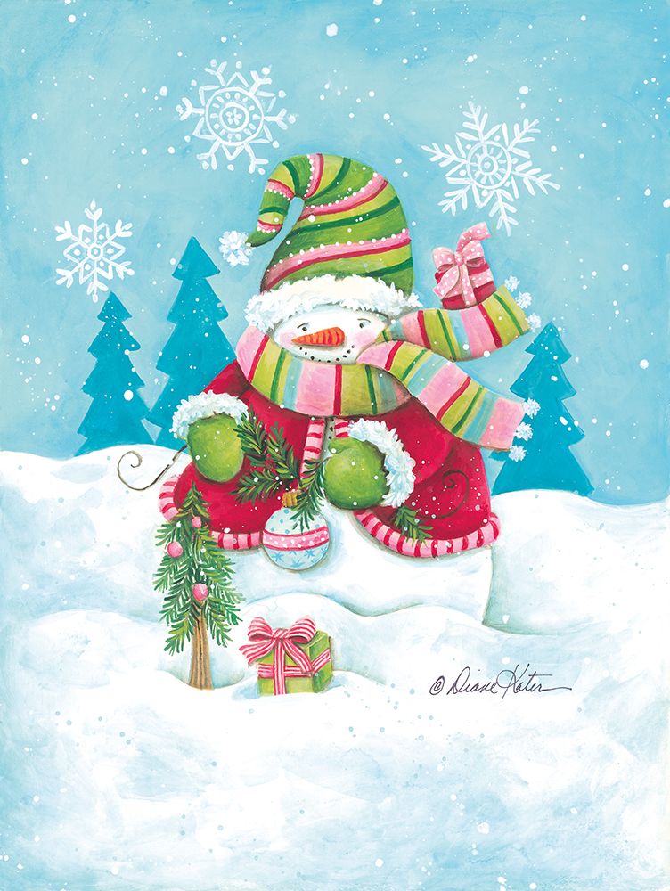 Happy Holidays Snowman art print by Diane Kater for $57.95 CAD