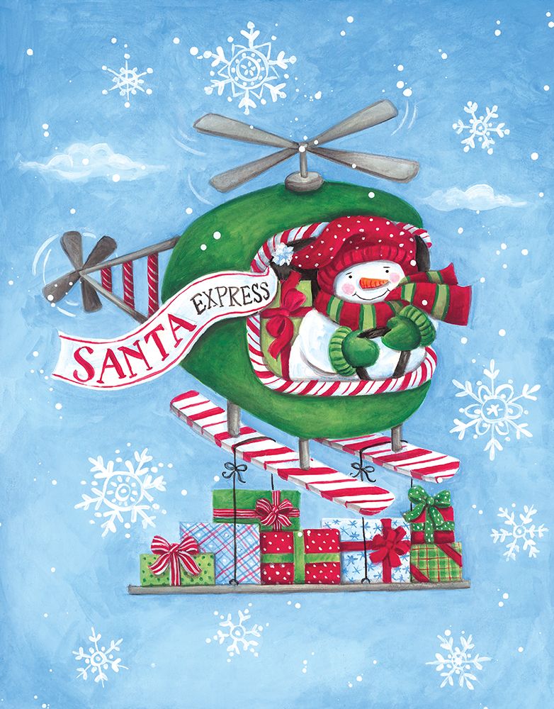 Christmas Helicopter art print by Diane Kater for $57.95 CAD