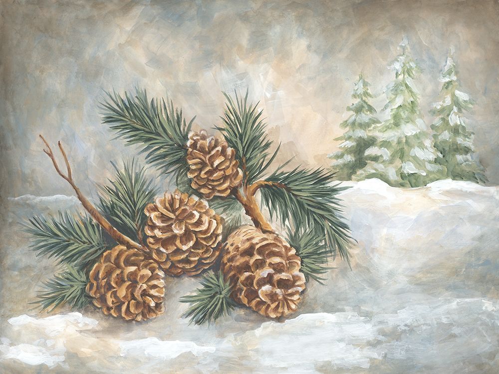 Winter Pinecones art print by Diane Kater for $57.95 CAD