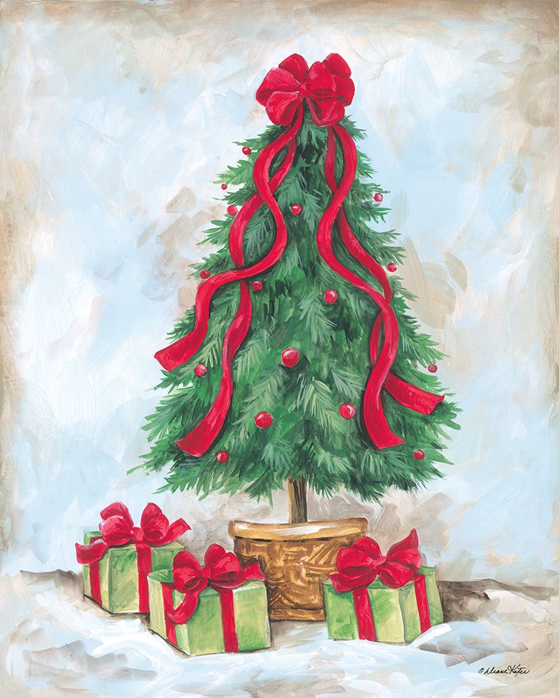 Red Bow Christmas Tree art print by Diane Kater for $57.95 CAD