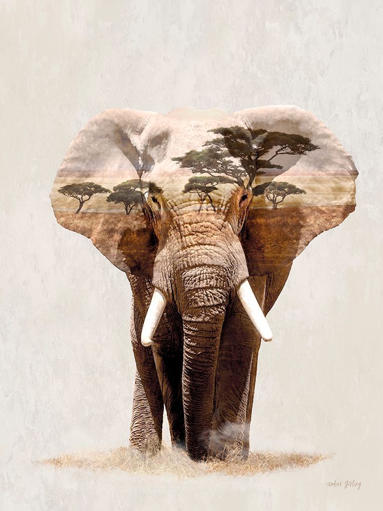 Landscape Elephant Fusion art print by Amber Sterling for $57.95 CAD