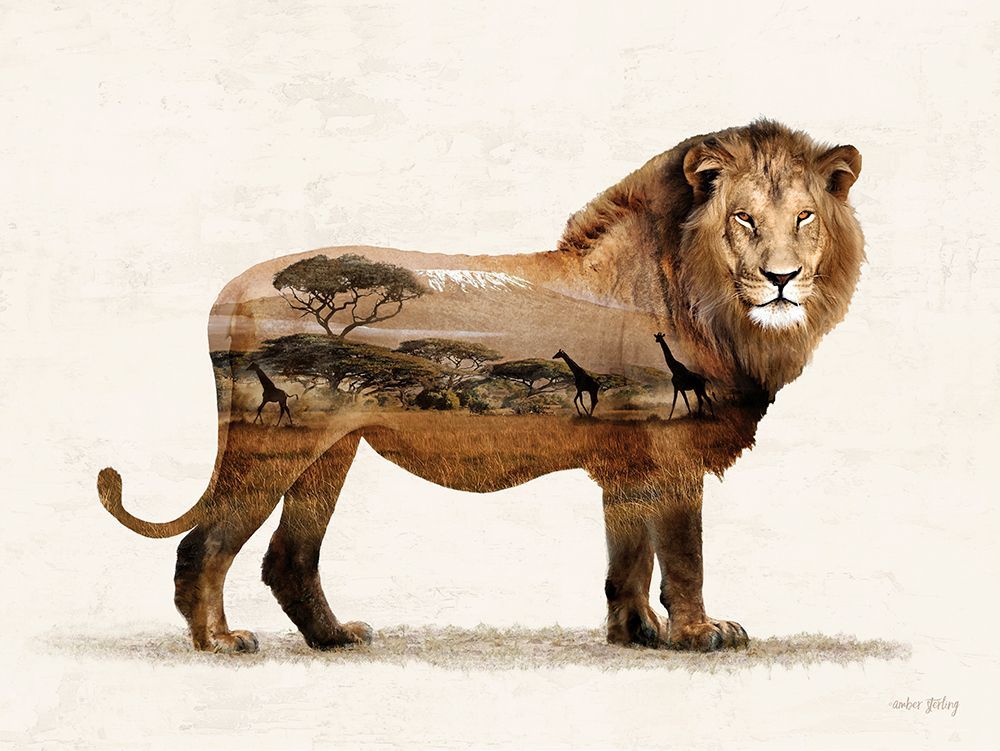 Landscape Lion Fusion art print by Amber Sterling for $57.95 CAD