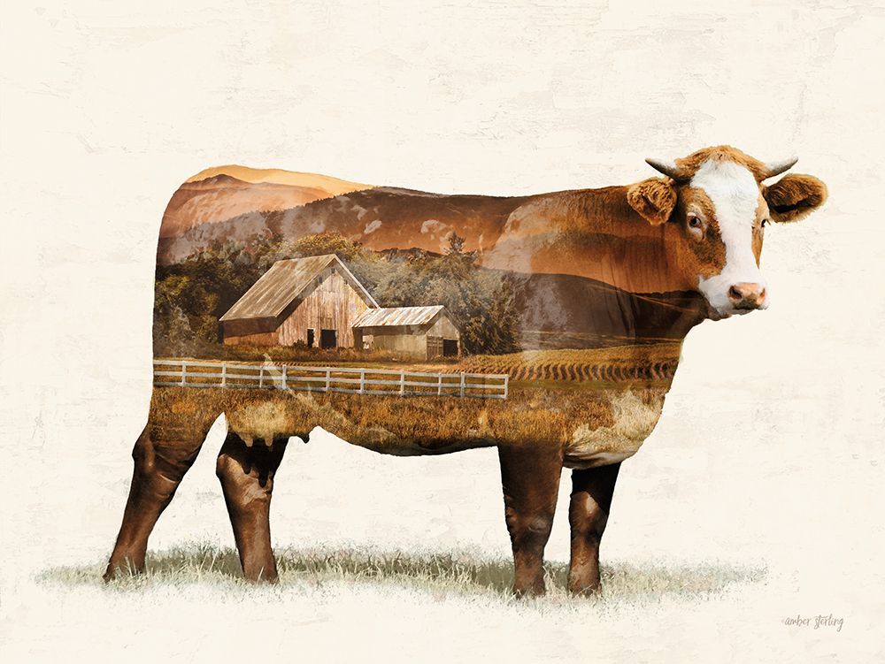 Landscape Cow Fusion art print by Amber Sterling for $57.95 CAD