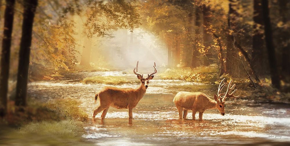 Deer in Fall art print by Amber Sterling for $57.95 CAD