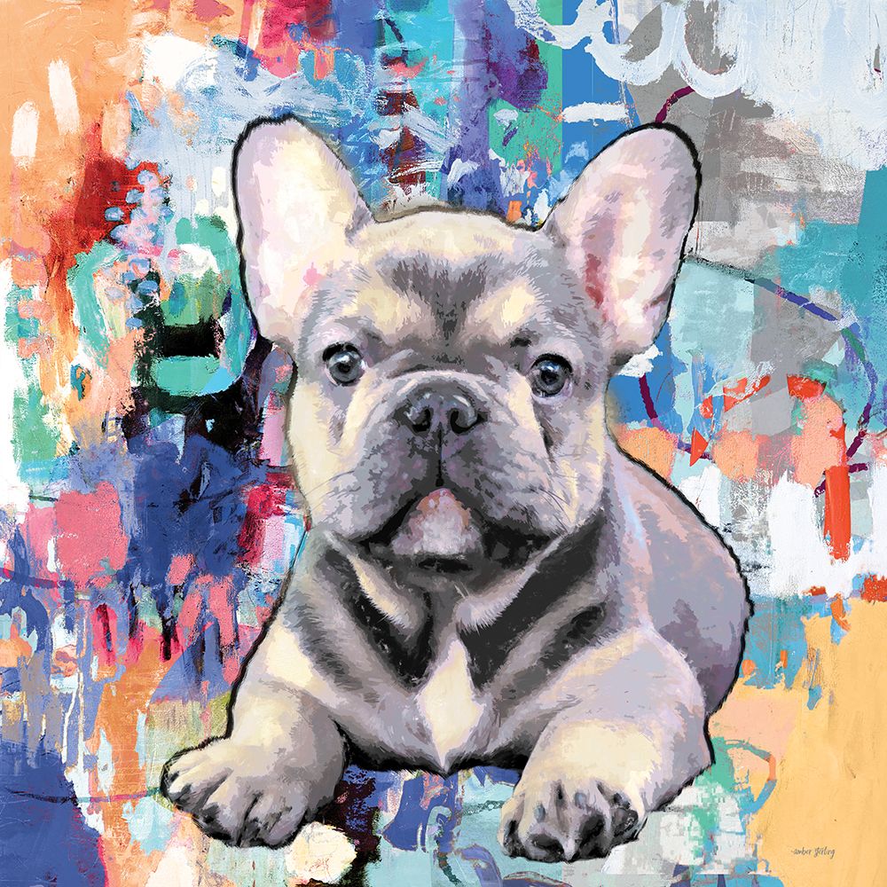 Colorful French Bulldog art print by Amber Sterling for $57.95 CAD