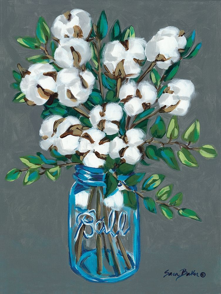 Vintage Blues with Cotton art print by Sara Baker for $57.95 CAD