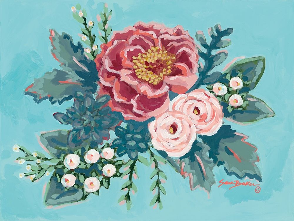 Peony Spring I art print by Sara Baker for $57.95 CAD