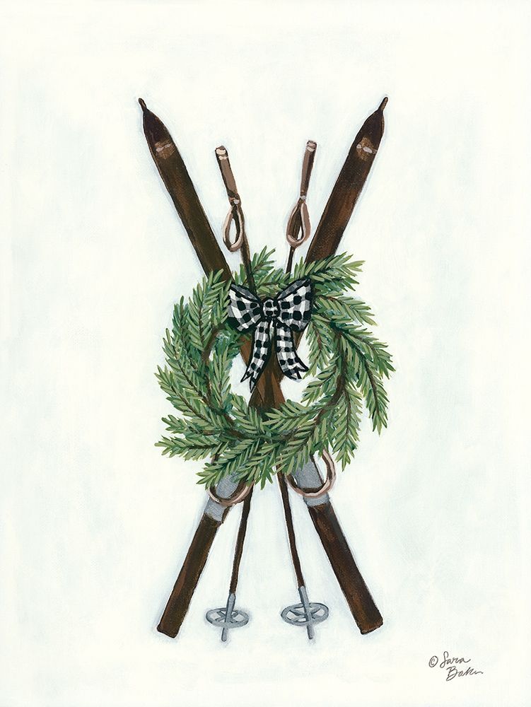 Vintage Winter Skis art print by Sara Baker for $57.95 CAD