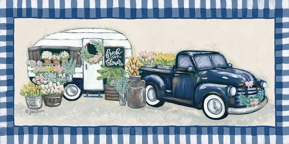 Blue Blooms art print by Sara Baker for $57.95 CAD