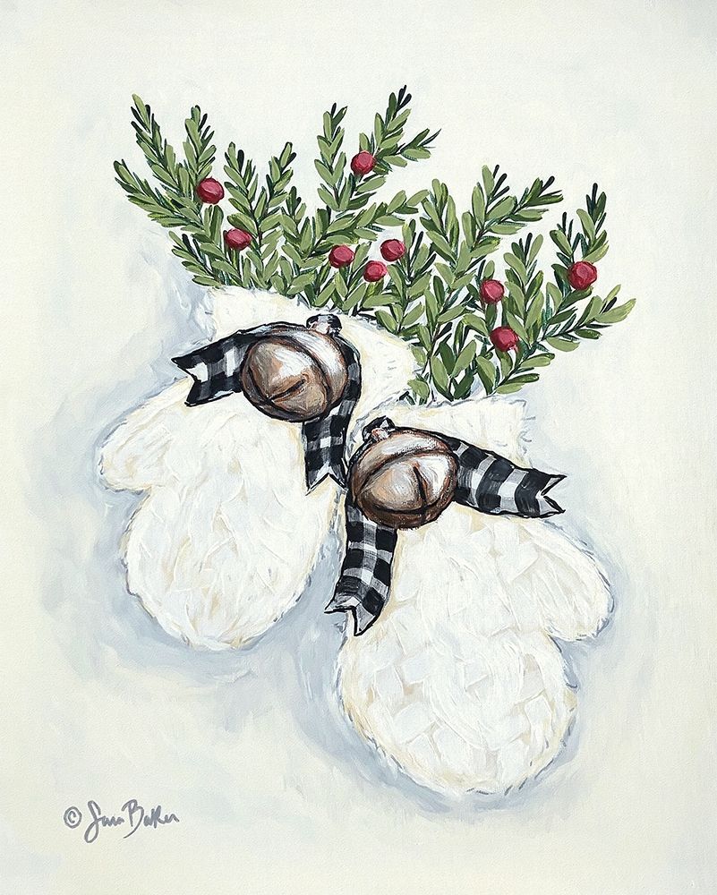 Jingle Bell Mittens art print by Sara Baker for $57.95 CAD