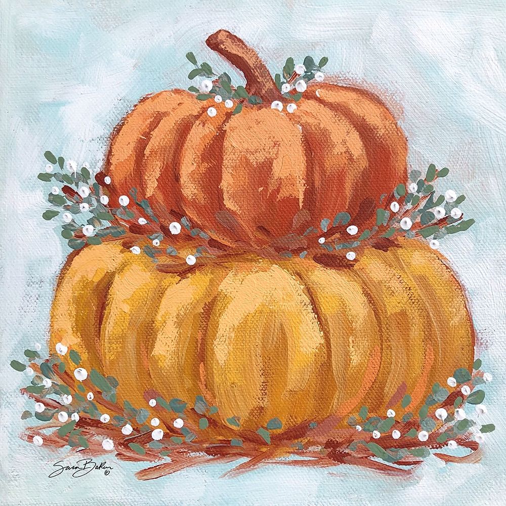 Pumpkin Stack IV art print by Sara Baker for $57.95 CAD