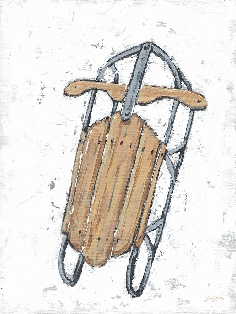 Winter Gear Vintage Sled art print by Sara Baker for $57.95 CAD