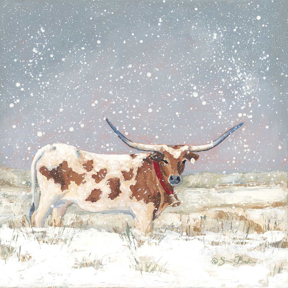 Longhorn Holiday art print by Sara Baker for $57.95 CAD
