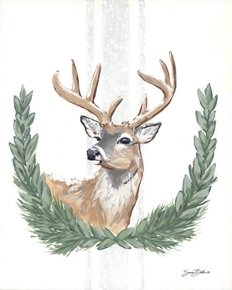 Arctic Winter Deer art print by Sara Baker for $57.95 CAD