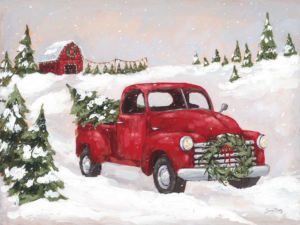 Christmas on the Old Farm art print by Sara Baker for $57.95 CAD