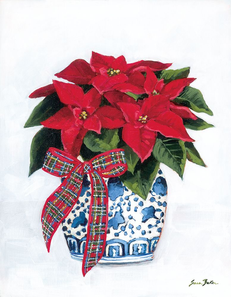 Poinsettia in Chinoiserie art print by Sara Baker for $57.95 CAD