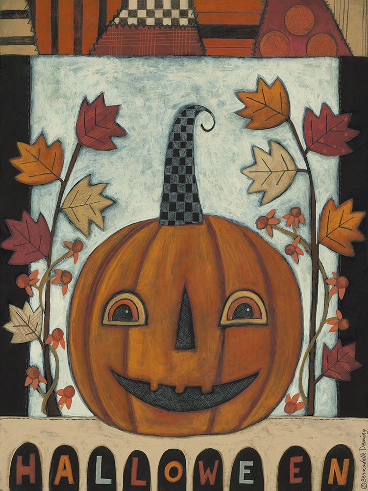 Halloween Jack O Lantern art print by Bernadette Deming for $57.95 CAD