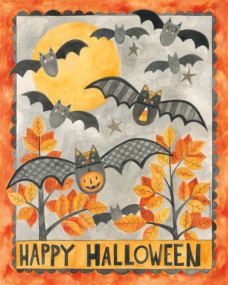 Batty Happy Halloween art print by Bernadette Deming for $57.95 CAD