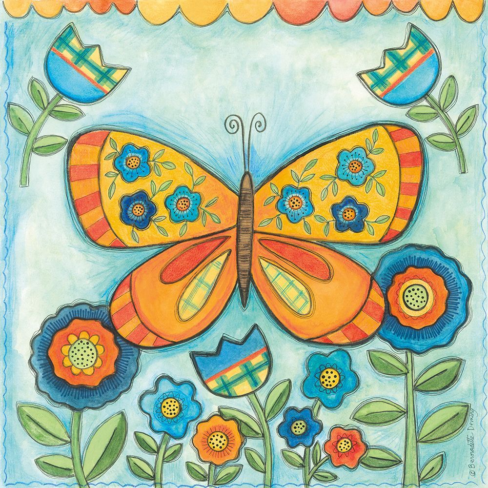 Spring Floral Butterfly art print by Bernadette Deming for $57.95 CAD
