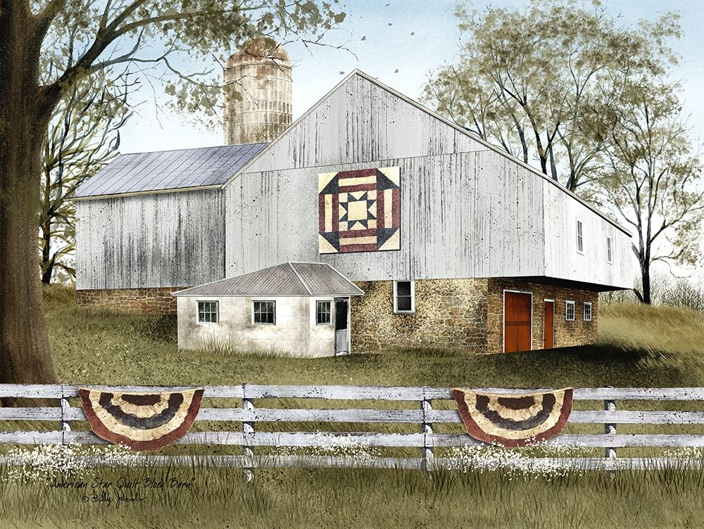 American Star Quilt Block Barn art print by Billy Jacobs for $57.95 CAD