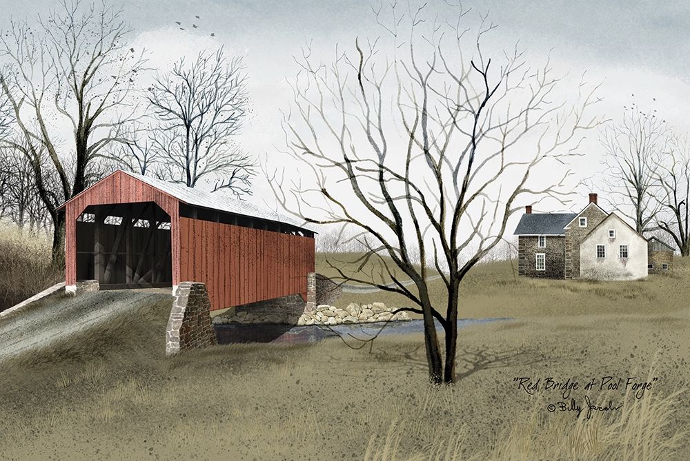 Red Bridge at Pool Forge art print by Billy Jacobs for $57.95 CAD