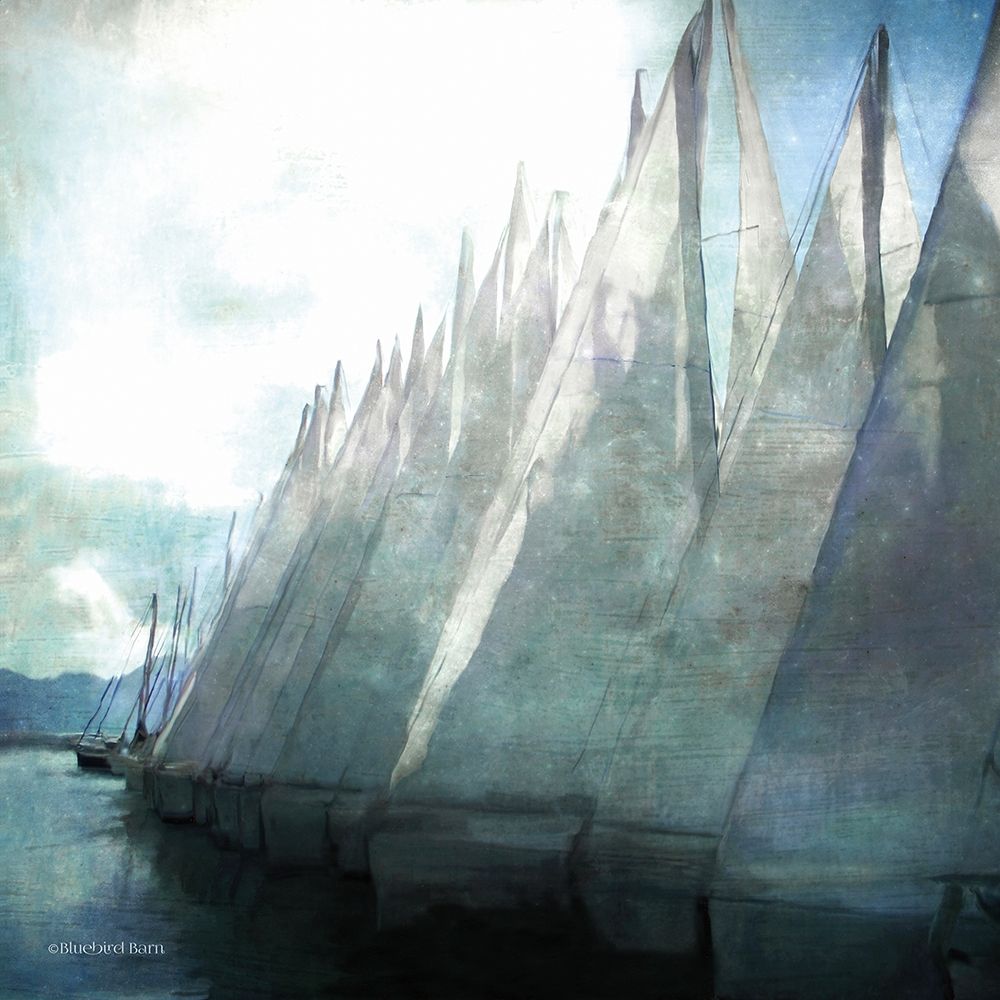 Sailboat Marina I art print by Bluebird Barn for $57.95 CAD