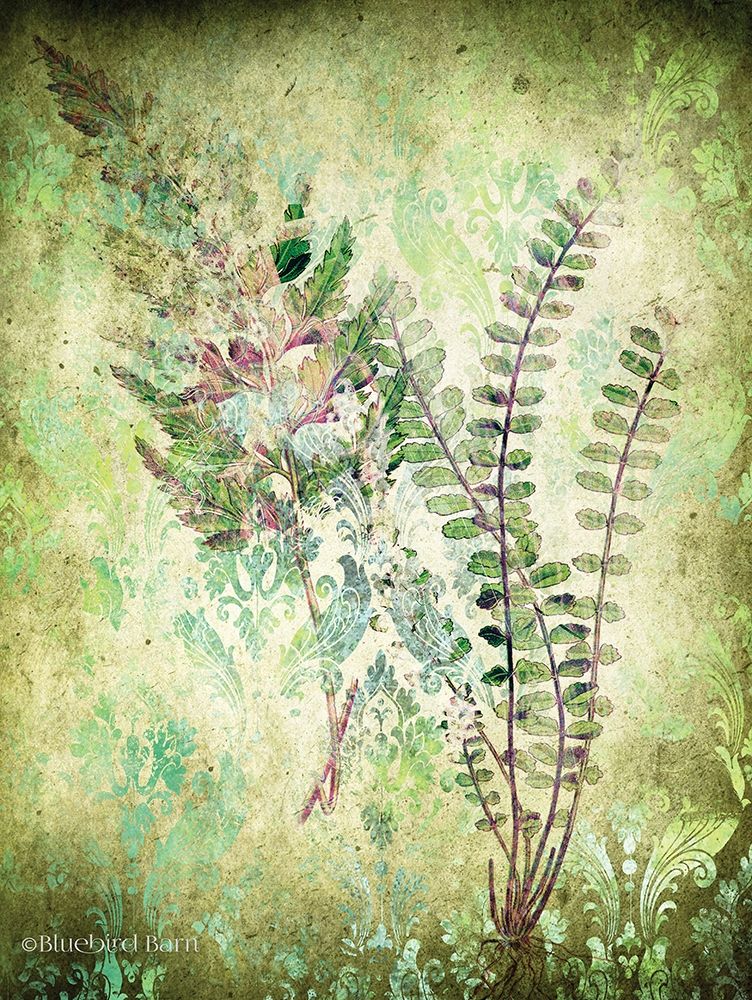 Organic Greenery in Damask I art print by Bluebird Barn for $57.95 CAD