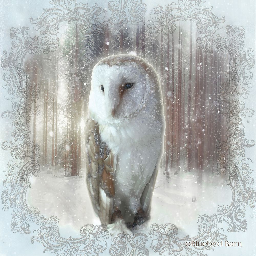 Enchanted Winter Owl art print by Bluebird Barn for $57.95 CAD