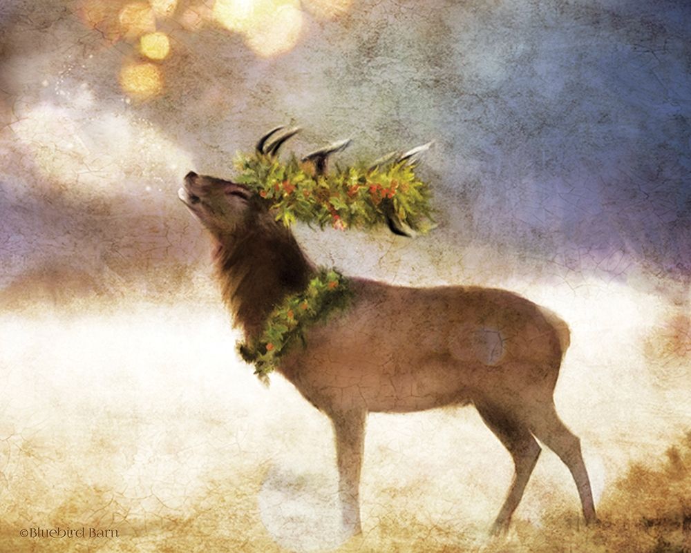 Holly and Ivy Stag art print by Bluebird Barn for $57.95 CAD