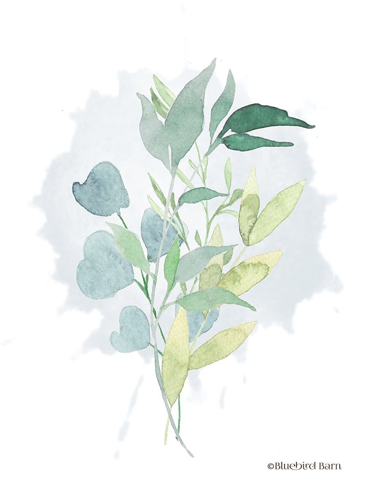 Watercolor Greenery Series II art print by Bluebird Barn for $57.95 CAD