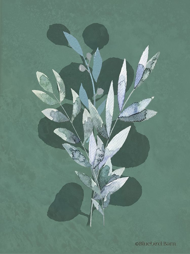 Watercolor Greenery Series Dark I art print by Bluebird Barn for $57.95 CAD