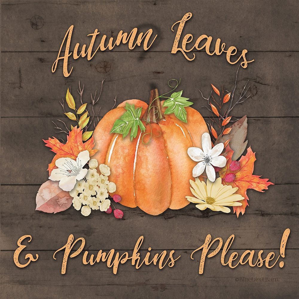 Orange Pumpkin Floral art print by Bluebird Barn for $57.95 CAD