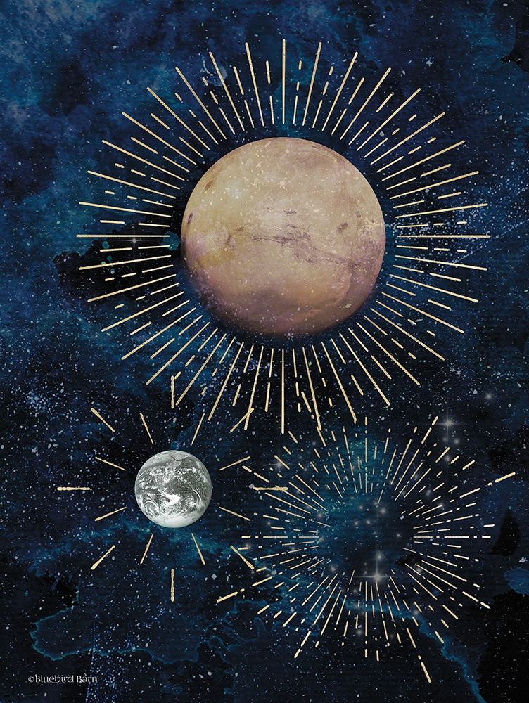 Gold Celestial Rays I art print by Bluebird Barn for $57.95 CAD