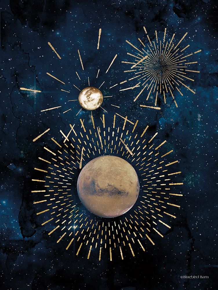 Gold Celestial Rays III art print by Bluebird Barn for $57.95 CAD