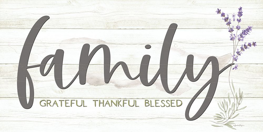 Family - Grateful-Thankful-Blessed art print by Susie Boyer for $57.95 CAD