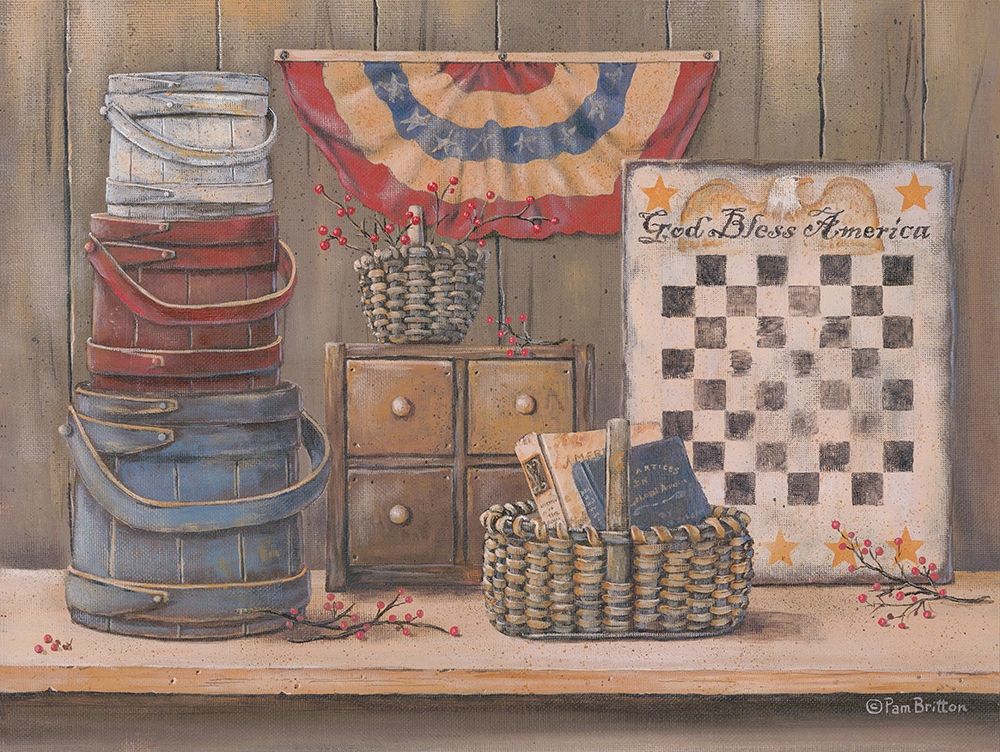 God Bless America art print by Pam Britton for $57.95 CAD