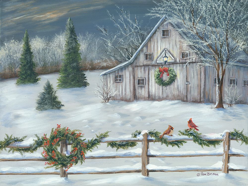 Wintery Barn art print by Pam Britton for $57.95 CAD