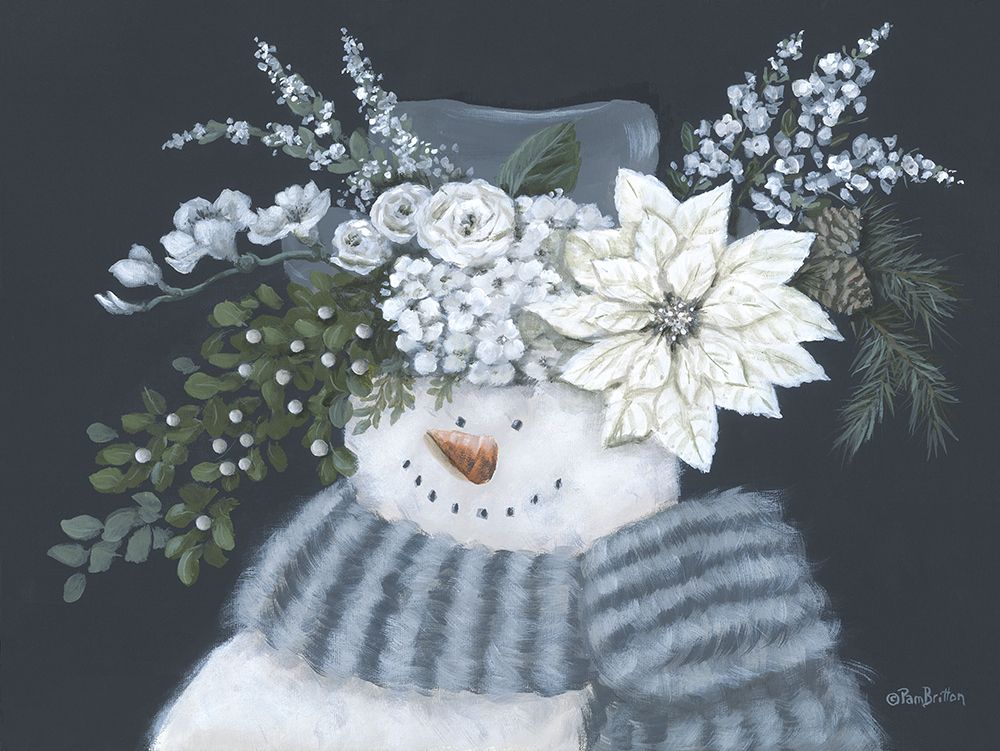 Floral Snowman I art print by Pam Britton for $57.95 CAD