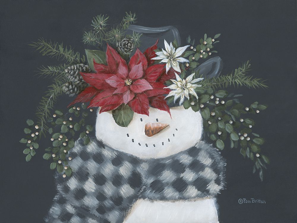 Floral Snowman II art print by Pam Britton for $57.95 CAD