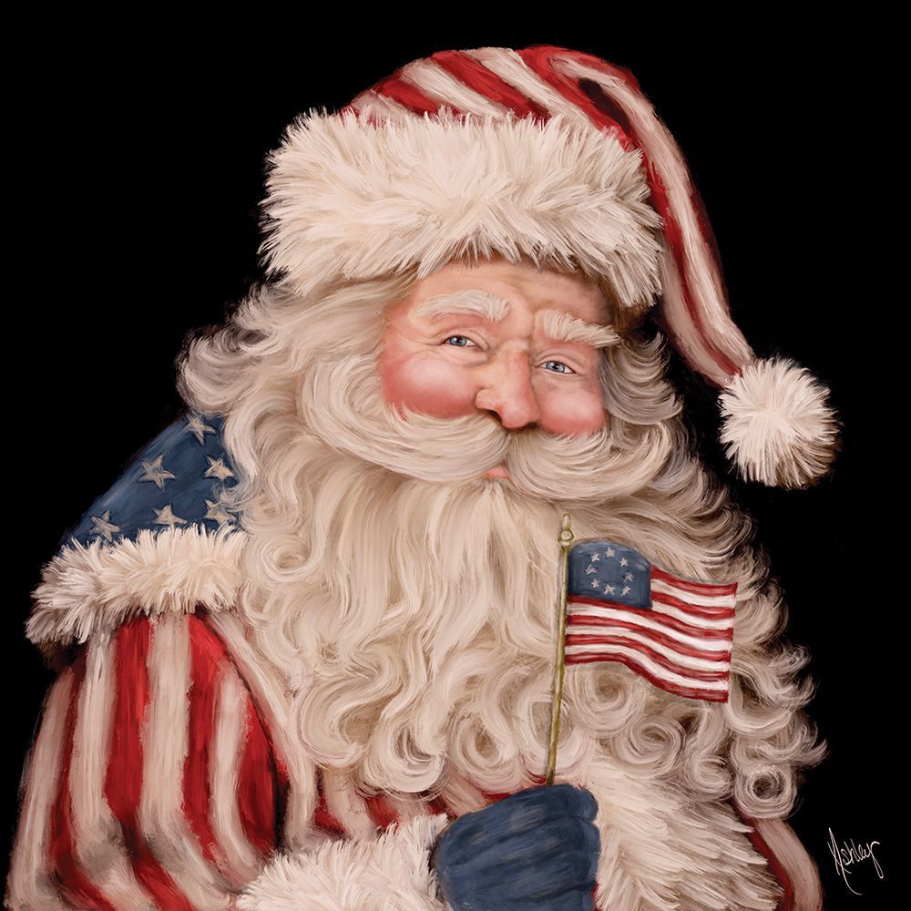Patriotic Santa art print by Ashley Bradley for $57.95 CAD