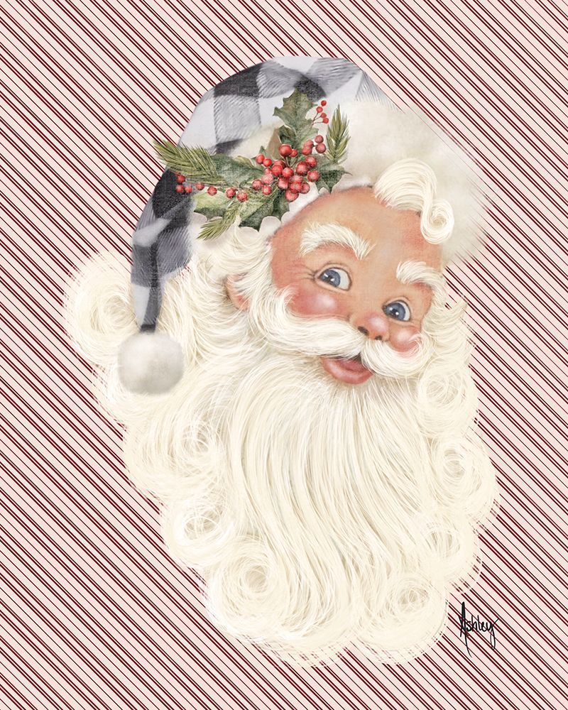 Retro Santa art print by Ashley Bradley for $57.95 CAD