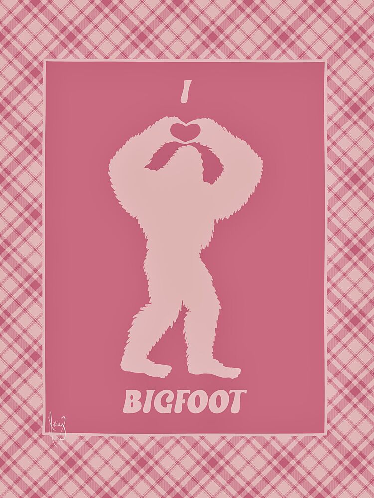 I Love Bigfoot - Pink art print by Ashley Bradley for $57.95 CAD