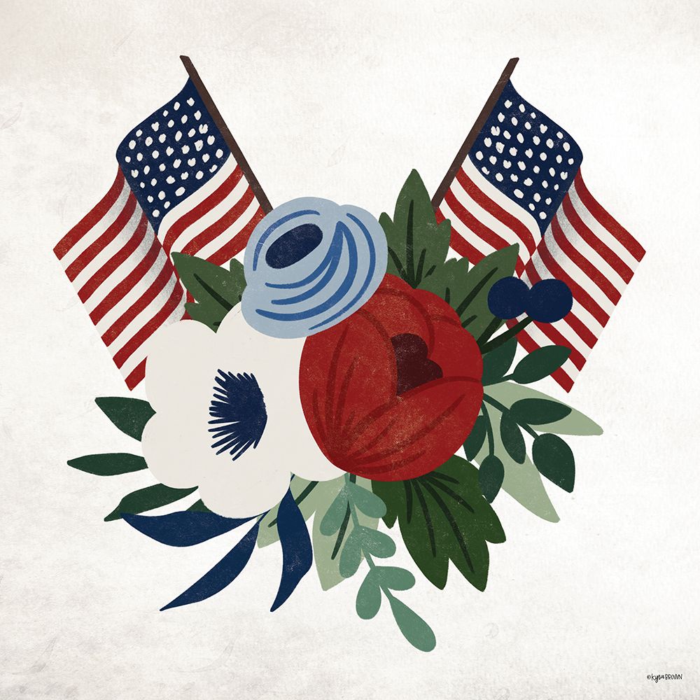 Americana Floral art print by Lady Louise Designs for $57.95 CAD