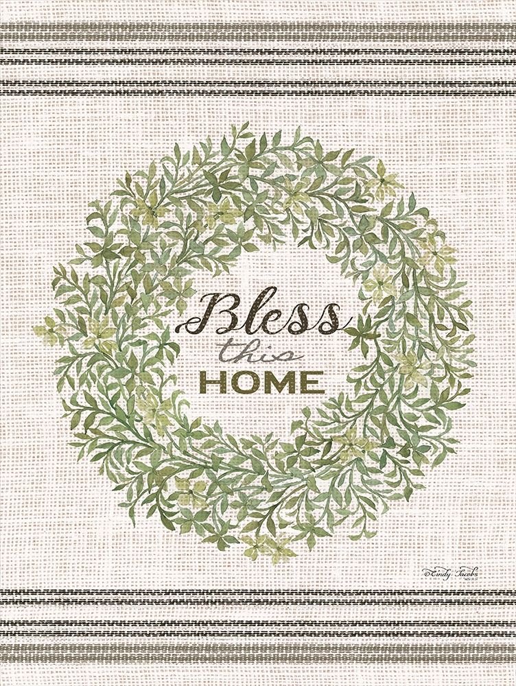 Bless This Home Wreath art print by Cindy Jacobs for $57.95 CAD