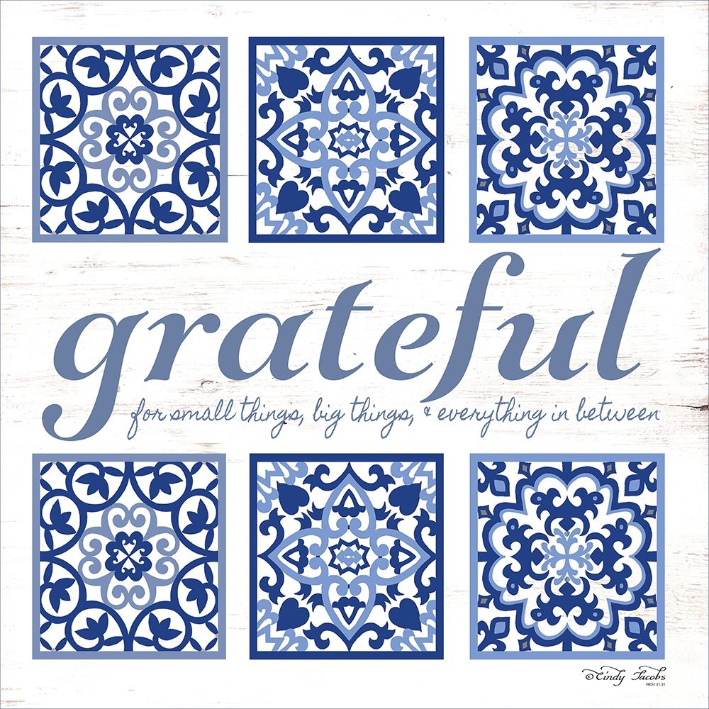 Grateful Tile art print by Cindy Jacobs for $57.95 CAD