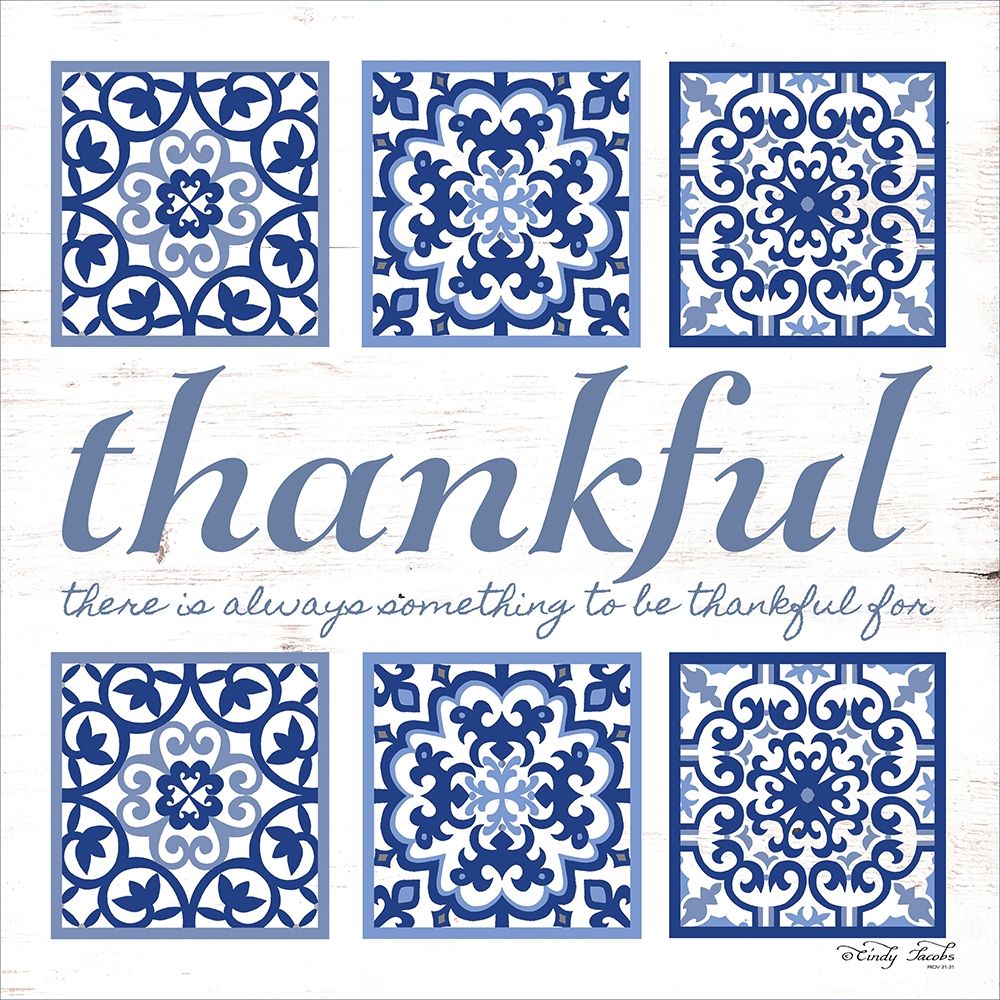 Thankful Tile art print by Cindy Jacobs for $57.95 CAD