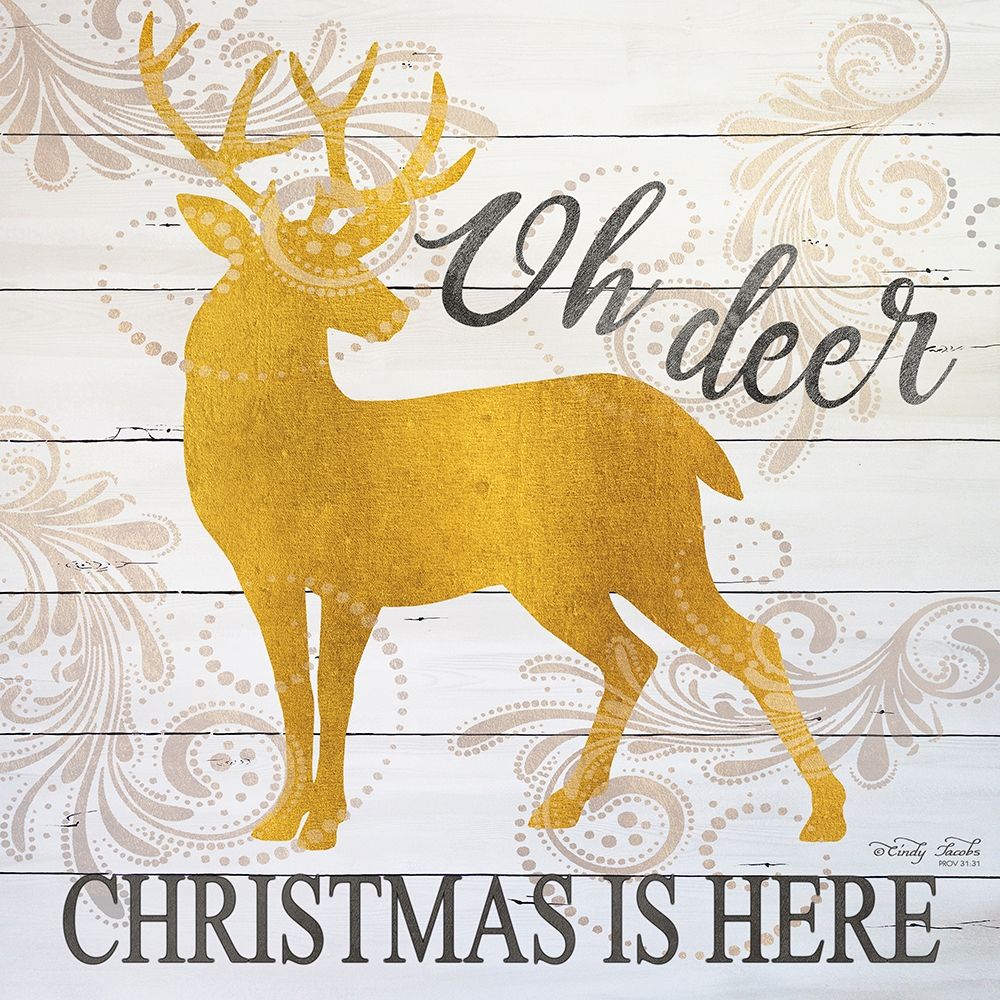 Oh Deer Christmas is Here art print by Cindy Jacobs for $57.95 CAD